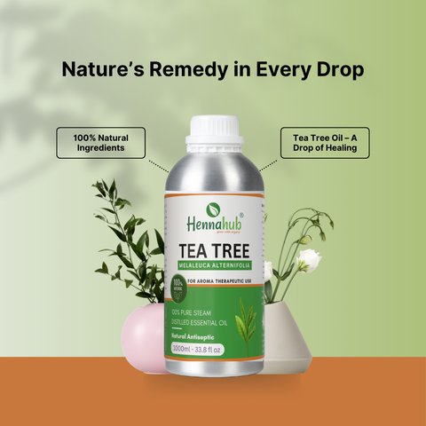 Pure Tea Tree Essential Oil 1000ml Pack, Purity 95% | For Henna Artist