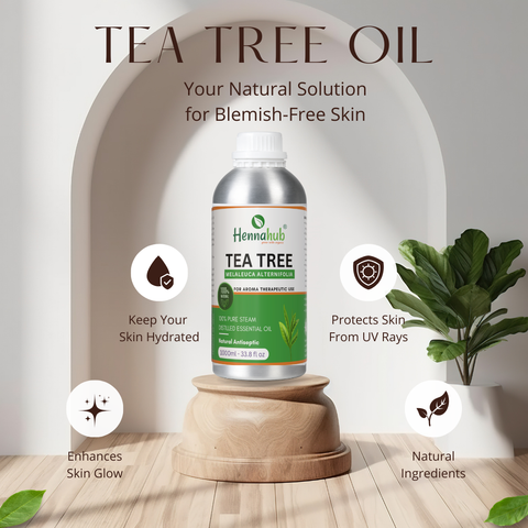 Pure Tea Tree Essential Oil 1000ml Pack, Purity 95% | For Henna Artist