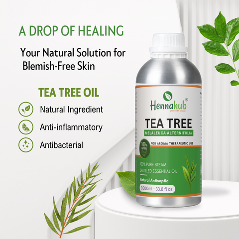 Pure Tea Tree Essential Oil 1000ml Pack, Purity 95% | For Henna Artist