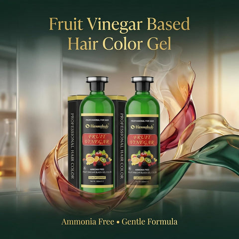 Fruit Vinegar Gel Natural Hair Black Color for Both Men, Women (500ml x 2) - with Gloves