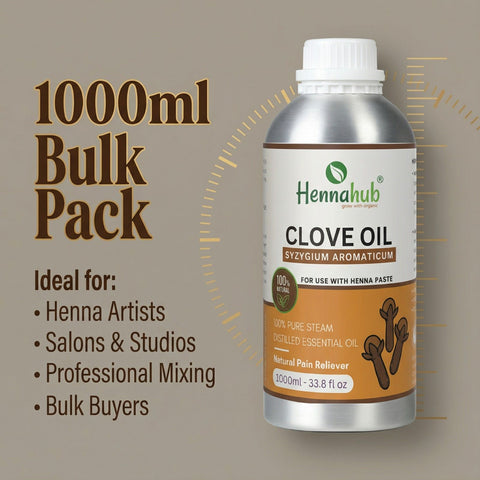 Pure Clove Essential Oil 1000ml Pack, Purity 95% | For Henna Artist